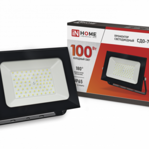 Прожектор светодиодный 100Вт 6500К  230В IP65 СДО-7 черный IN HOME
