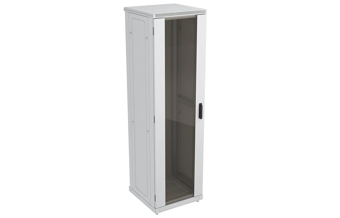 Шкаф телекоммуникационный напольный 19",47U(600x600), ШТ-НП-47U-600-600-С передняя дверь стекло ССД