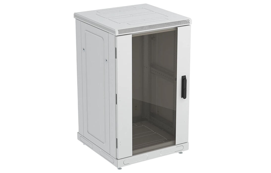 Шкаф телекоммуникационный напольный 19",24U(600x1000), ШТ-НП-24U-600-1000-С, передняя дверь стекло ССД