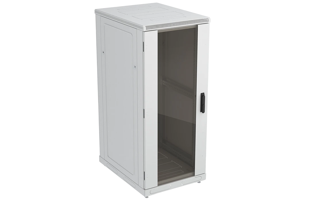 Шкаф телекоммуникационный напольный 19",27U(600x600), ШТ-НП-27U-600-600-С, передняя дверь стекло ССД