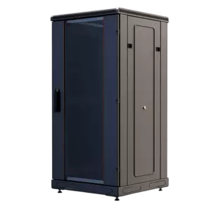 Шкаф телекоммуникационный напольный 19", 24U(600x600), ШТ-НП-М-24U-600-600-С-Ч, передняя дверь стекло, черный ССД